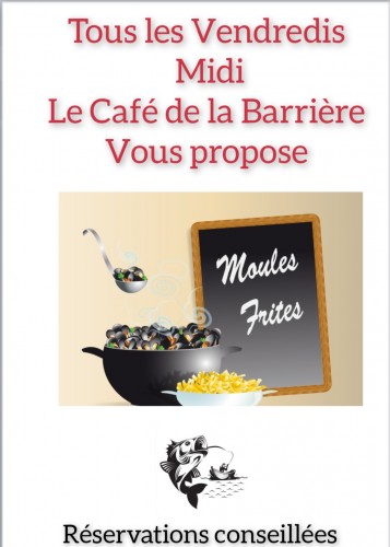 Tous les vendredis midi Moules Frites